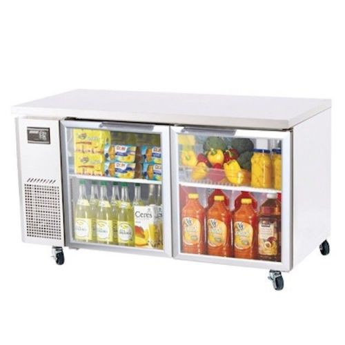 NEW Turbo Air 60&#034; J Series SS/Glass Undercounter Refrigerator!! 2 Glass Doors!!