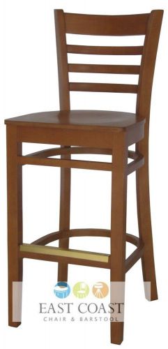 New wooden cherry ladder back restaurant bar stool with cherry wood seat for sale