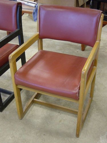 Square wood chairs 4 padded office restaurant lobby furniture mid century modern for sale