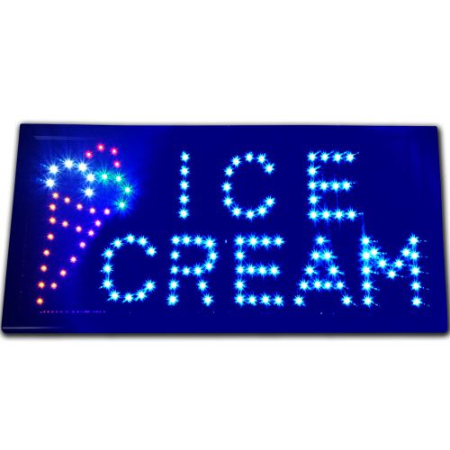 Bright led animated ice cream sign neon frozen yogurt display store shop light for sale