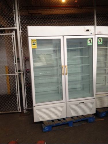 Commercial FREEZER 2 Door Glass HUSSMAN Used Good Dollar Store Deli Equipment