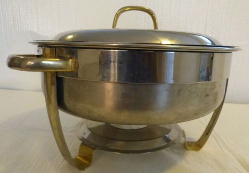 4QT Round Gold Plated Chafing Dish