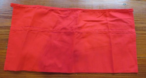 Fame 3 Divided Pocket Waist Apron 11 x 23&#034; Red NWOT