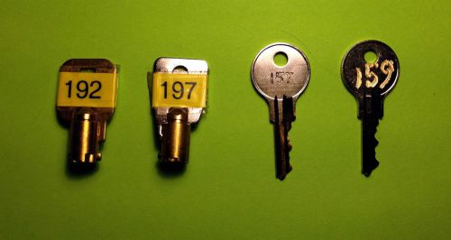 VENDSTAR 3000 KEY SET BACKDOOR KEYS # 0194, #0197 + TOP LID KEYS  # 157 and 159