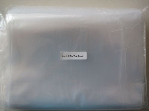 100 9&#034; x 12&#034; clear poly plastic zip top ziplock bags for sale