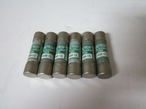 LOT OF 6 COOPER BUSSMANN FNM-15 FUSE NEW NO BOX