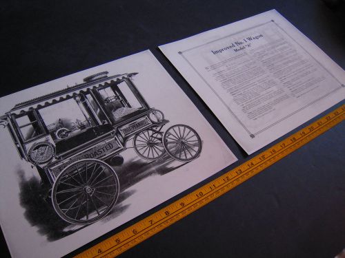Antique cretors popcorn wagon 2 print set - improved no. 1 wagon - model &#034;a&#034;- for sale