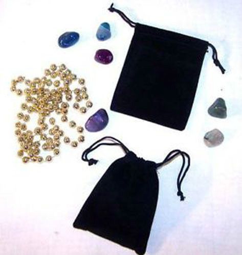 12 LARGE BLACK VELVET DRAWSTRING STORAGE JEWELRY BAGS soft bag coins rocks new