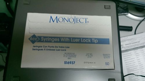 Monoject 6cc syringes with luer lock tip. 50 per box. item # 516937 for sale