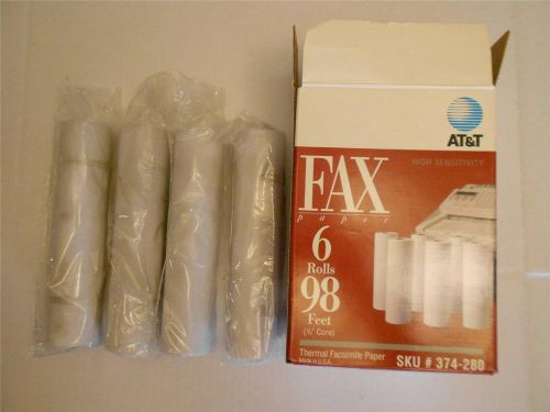 NEW 4 Rolls AT&amp;T Thermal FAX FacsimilePaper SKU 374-280 Barother Sanyo Panasonic