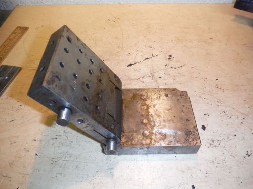 SMALL ADJUSTABLE MACHINED STEEL ANGLE PLATE SETUP JIG FIXTURE MACHINIST TOOL