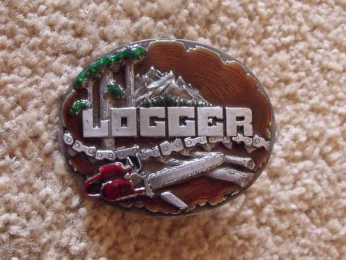 Logger belt buckle,  Siskiyou Buckle Co