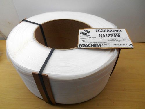 POLYCHEM HA12SAM WHITE 1/2&#034; STRAPPING 9000&#039; COIL 250 LB BREAK