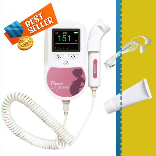 PROMOTION!Pocket Fetal heart doppler/Color Display 2MHZ 2y warranty,Sonoline C