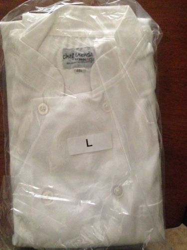 NEW WHITE CHEF COAT JACKET SIZE 46L UNISEX KITCHEN  KITCHEN BASIX PINNACLE