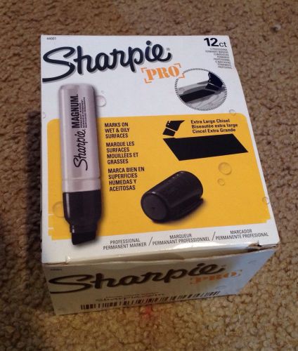 Sharpie Magnum 44 Jumbo Permanent Black Markers, 44001, Pack of 12