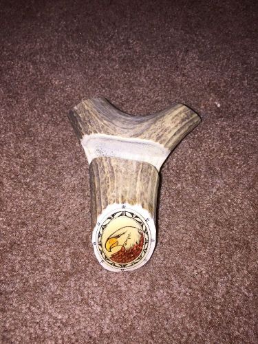 Deer , Elk ??? Antler Business Card Holder with Bald Eagle On The Front.