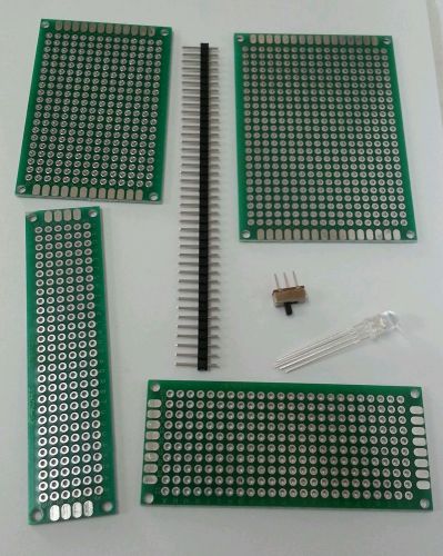 4pc pcb board set 2x8 3x7 4x6 5x7cm protoboard double-sided fiberglass diy usa for sale