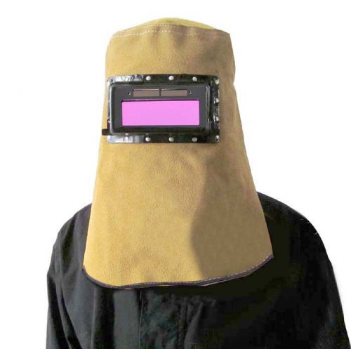 New leather welding helmet mask w/ solar auto darkening filter lens welder hood for sale