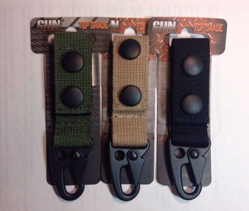 NEW ARMY/POLICE TREKKING NYLON BELT KEEPERS MetalHOOK TRIGGER SNAP(US SELLER)