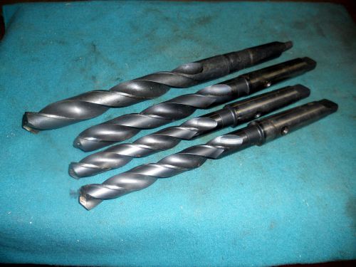 (4) Coolant Through Drill #3 Morse Taper Drills, 1&#034;, 57/64, 3/4&#034; UTD &amp; Kobelco