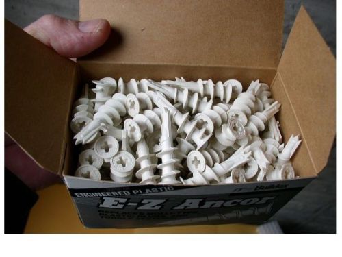 Nos box of 100  itw buildex engineered plastic ez-ancor #8 drywall anchors for sale