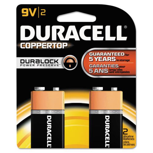 CopperTop Alkaline Batteries with Duralock Power Preserve Technology, 9V, 2/Pk