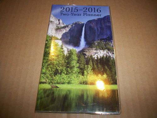 2015-2016 WATERFALL 2 YEAR MONTHLY POCKET PLANNER / CALENDAR NEW ORGANIZE