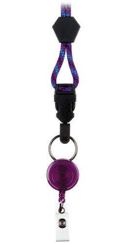 Retractable lanyard purple, blue, black lanyard with violet retracteze set of 2 for sale