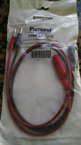 POMONA 1166-24-02-G ALLIGATOR CLIP BANANA PLUG PATCH CORD-NEW-SHI[PS IN 1 DAY