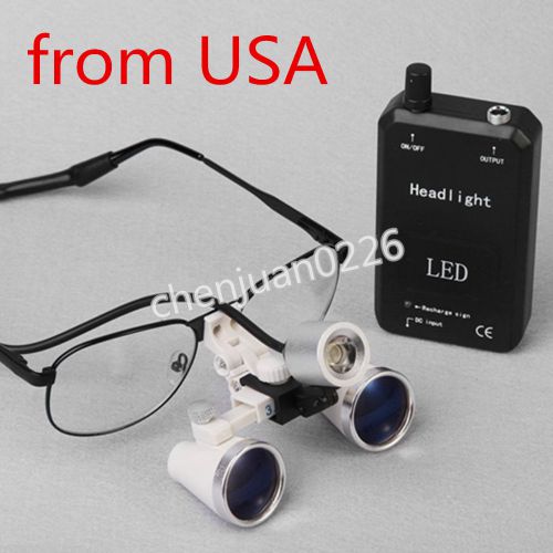 3.5X 420mm Dental Surgical Binocular Loupes Magnifier  w/ LED Head Light  ?hot?