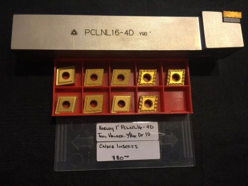 1&#034; Korloy PCLNR2525 - M12 Tool Holder w/ Box of 10 CNMG Inserts