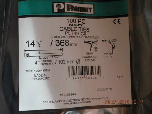 NEW PANDUIT BLACK PLT4H-C0 CABLE TIES 100PC  NYLON