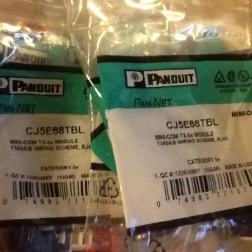 Lot of 12 New Panduit CJ5E88TBL Mini Com TX-5e Modular Jacks