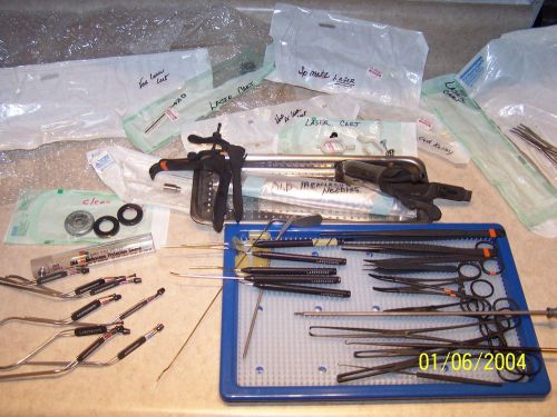 LASER INSTRUMENTS EBONIZED GERMAN MADE DEBAKEY &amp; OTHER FCPS,SCISSORS, LASERSCOPE