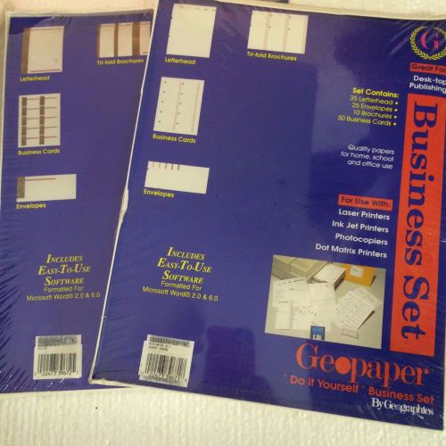 GEOPAPER DO IT YOURSELF BUSINESS SET CARDS LETTERHEAD ENVELOPES BROCHURES NIP