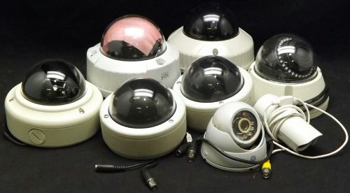 8x Assorted Color CCTV Cameras | A-S35CNV | LV72WI | GE DI-XP2-VF3 | WV-CW504