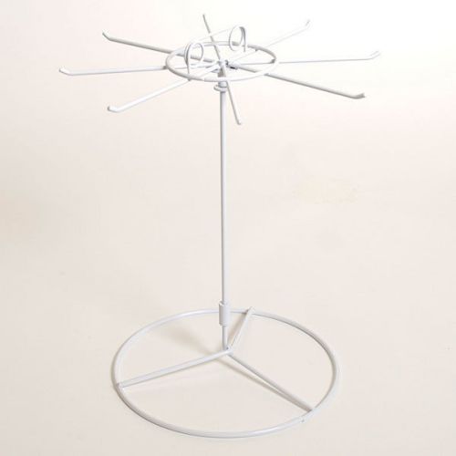 White Counter Spinner Rack Display 15&#034; Tall 8 Hooks