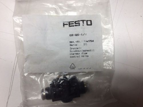 FESTO GR-QS-1/4 192754 One Way Flow Control Valve