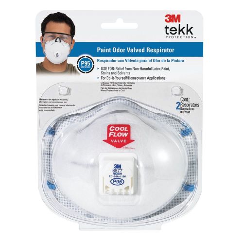 3M Paint Odor Valved Respirator, 2-Pack 8577 / P95