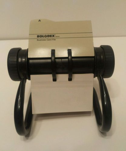 Rolodex Open Rotary Buisness Card Holder Orginizer Black Vintage