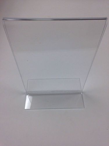 Azar Acrylic 2-Sided Double-Foot Vertical Sign Holder, 7&#034;H x 5&#034;W, 10/Pack