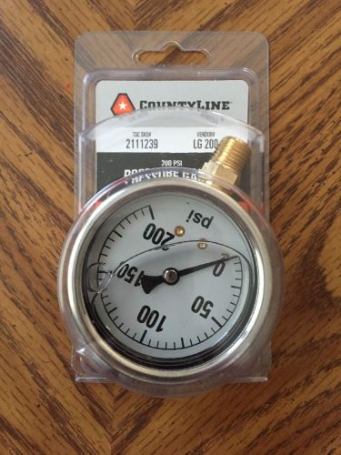 Countyline Liquid Filled Pressure Gauge 200 PSI 2111239 NEW