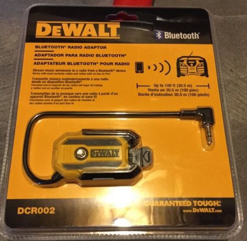 DEWALT DCR002 NEW Bluetooth Rechargable Radio Adaptor  USB or 110v