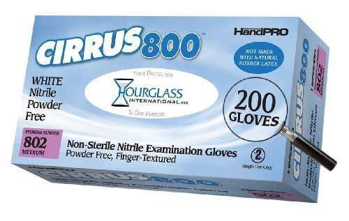 Hourglass international, inc. hourglass handpro cirrus800 white nitrile exam for sale