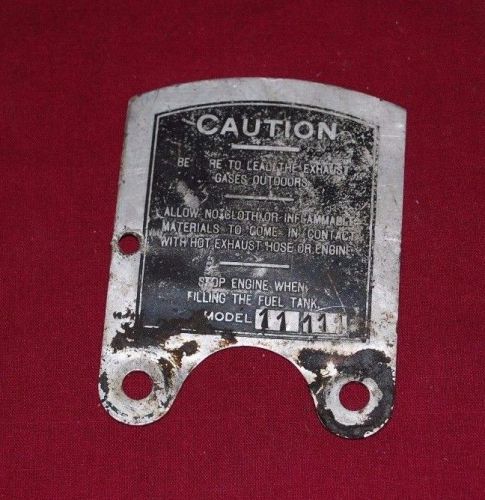 Original Maytag Model 92 Single Caution Plate Gas Engine Motor Wringer OF4.1