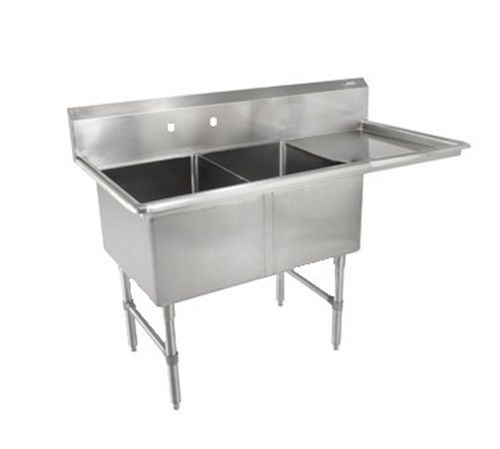 John Boos 2B244-1D24R Two (2) Compartment Sink - 76&#034; 24&#034; x 24&#034; x 14&#034; bowls...