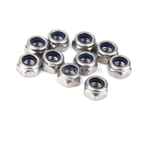 10x m6 stainless steel nylon insert self-lock nuts lock nut fine thread for sale