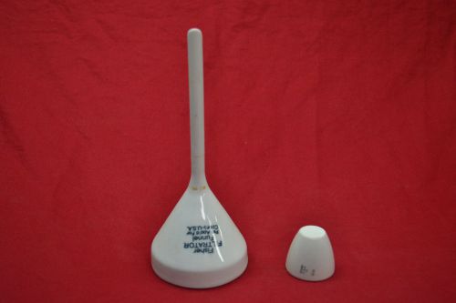 Fisher 65mm i.d. porcelain vertical slit filtrator funnel, 9.5mm o.d stem coors for sale