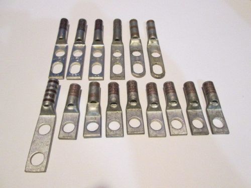 15 pcs mix #2 Ground Lug 3/8&#034; Hole 6 2 Hole Slotted, 8 1 hole, 1 2 hole